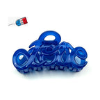 Pince à cheveux "Love" 8,5cm en acétate, bleu roi, Made in France