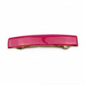 Barrette Cheveux Émail Fuchsia 9cm Métal Doré