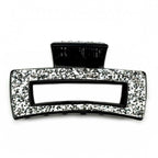 Pince à cheveux paillette argent 8cm - crabe rectangulaire