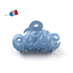 Pince à cheveux "Love" 5,5cm en acétate, bleu, qualité premium, Made in France