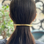 Grande barrette cheveux longue incurvée doré
