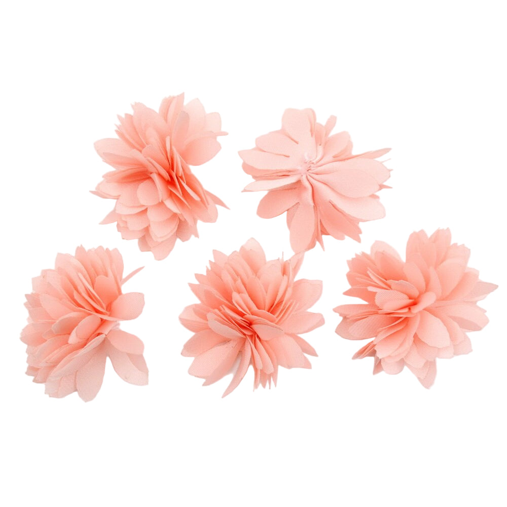 Lot de 5 petites fleurs satin rose