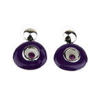 Boucles d'oreilles pendantes émail et cristaux - violet