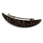 Barrette cheveux ovale à paillettes - marron
