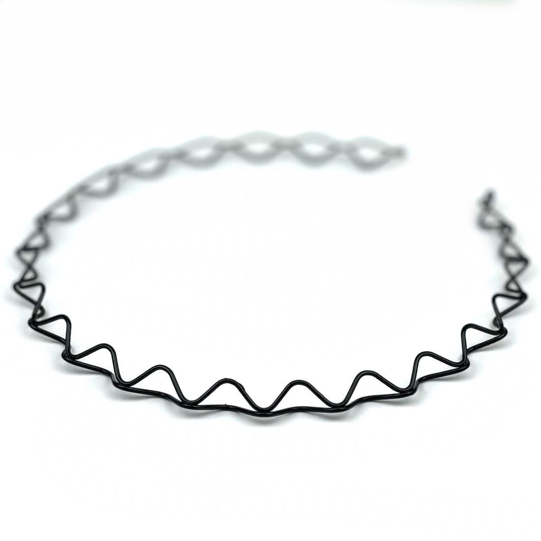 Lot de 3 serres tête fin métal ondulé doré, argenté, noir