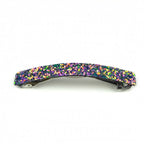 Barrette Cheveux Paillettes Glitter Violet 8,5cm Métal Incurvée