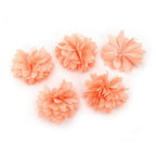 Fleurs satin 4,5cm saumon - Lot de 5