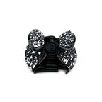 pince cheveux forme nœud ornée de paillettes scintillantes grises
