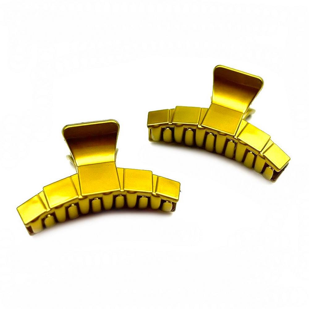 Lot de 2 pinces cheveux 7cm métallisées