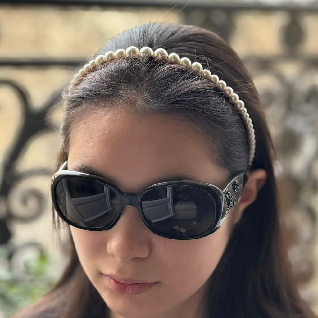 Serre tête couronne perles nacrées