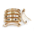 Barrettes monture courbe "Clip Paris" 6.5cmx0.9cm, or - Lot de 10