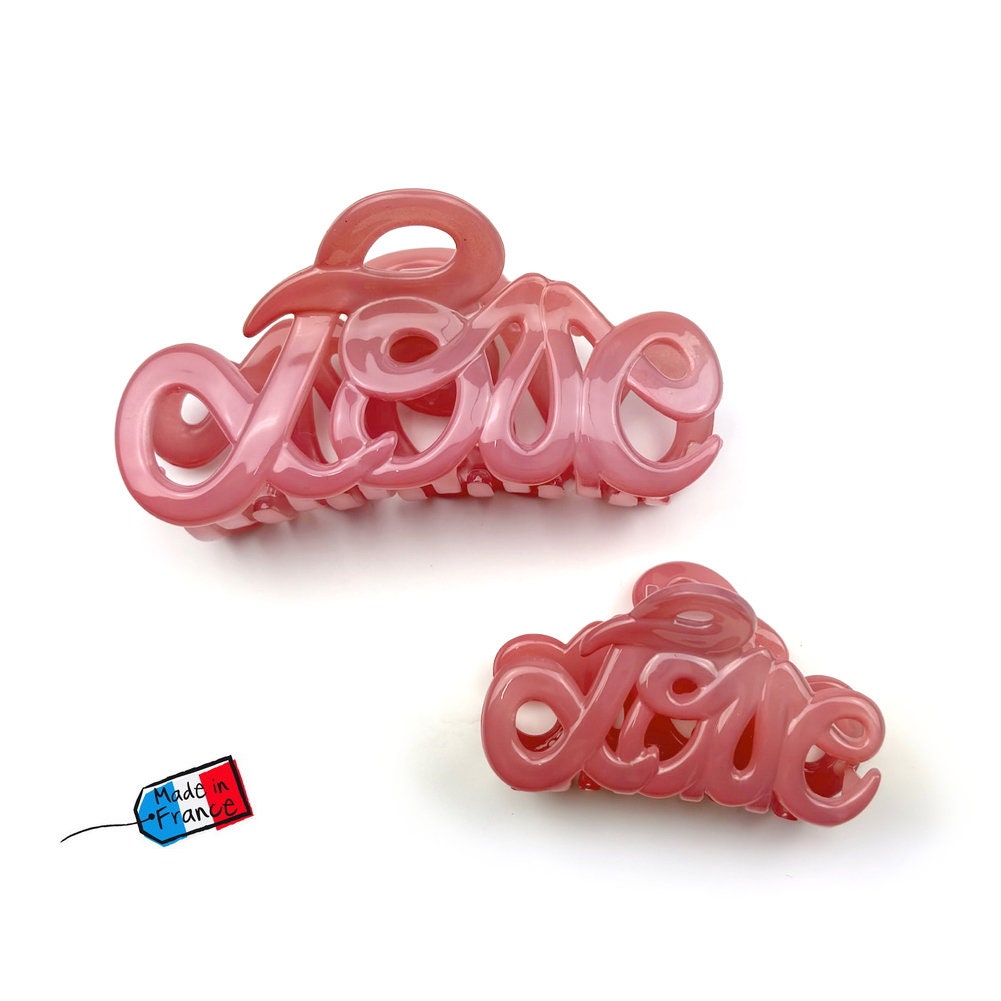 Pince à cheveux "Love" en acétate, qualité premium, Made in France