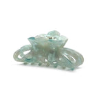Pince cheveux crabe acétate nacrée – Fait main 8 cm | vert eau