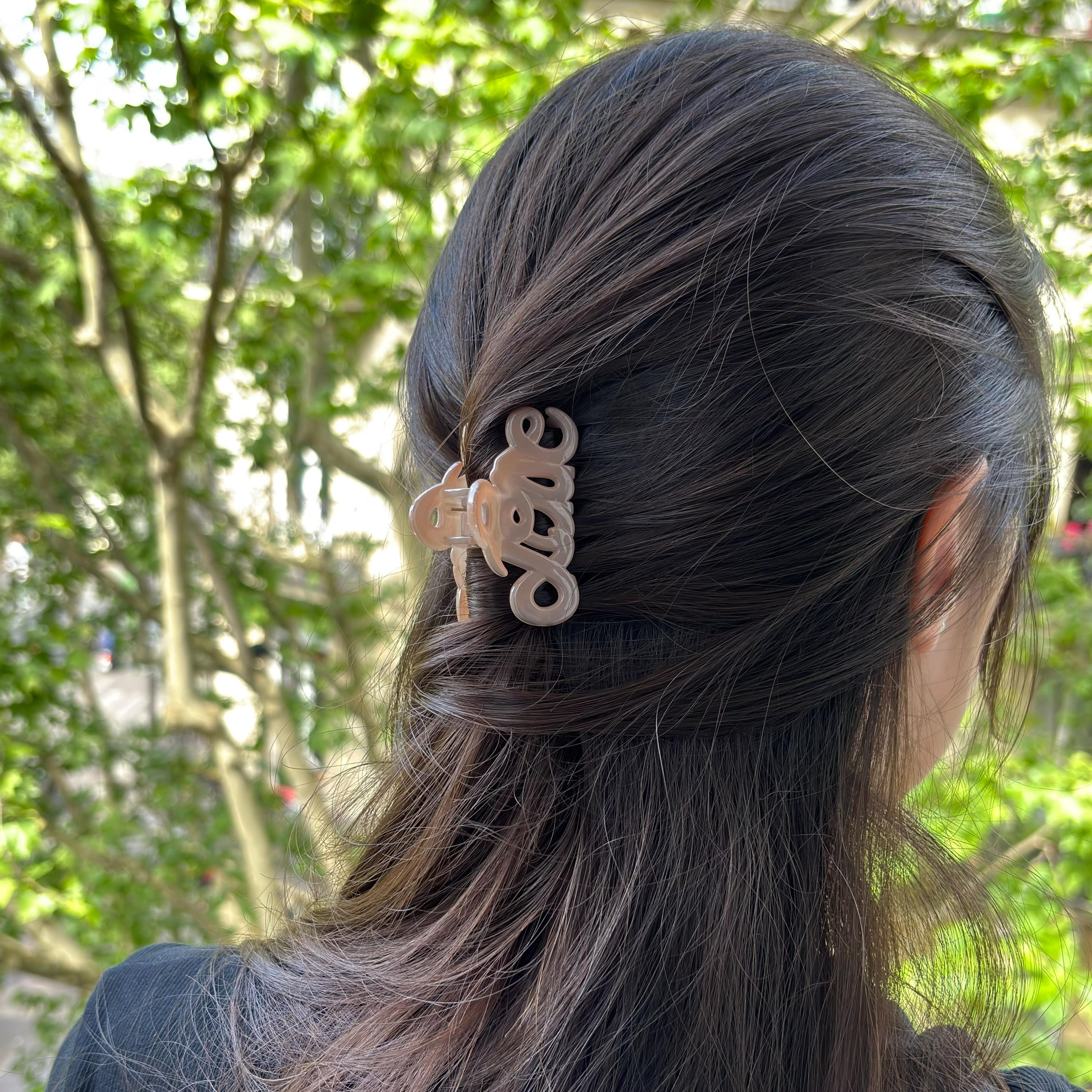 Pince à cheveux "Love" 5,5cm en acétate, qualité premium, Made in France