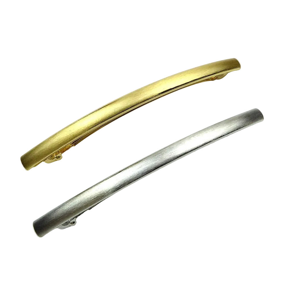 Barrette cheveux longue en métal brossé