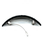Barrette cheveux ovale à paillettes, monture courbe