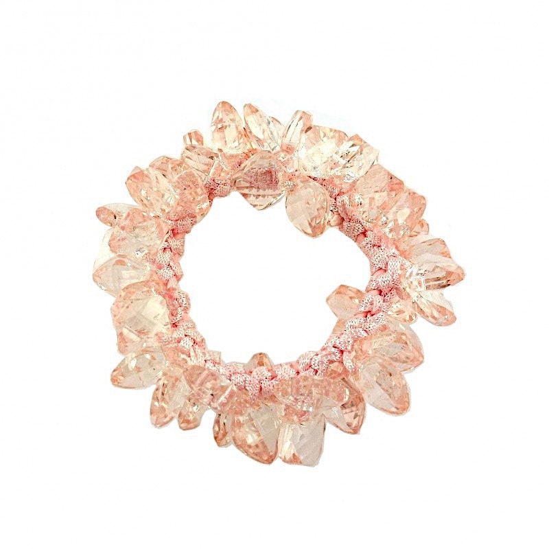 Elastique cheveux ou bracelet perles transparente