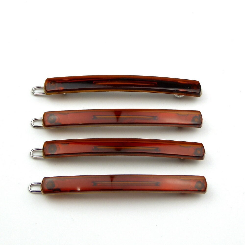Barrettes cheveux Made in France 6.7cm demi-blond - Lot de 4