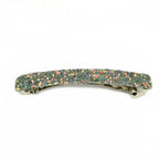 Barrette Cheveux Paillettes Glitter Gris 8,5cm Métal Incurvée