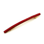 Barrette cheveux longue 10cm avec chaine strass rouge