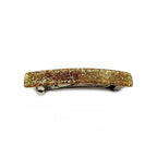 Barrette Cheveux Paillettes 8cm Acétate Fait Main Doré