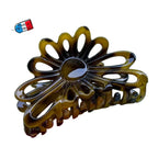 Pince à cheveux fleur acétate Tokyo – Fait main, Fabrication française 8 cm