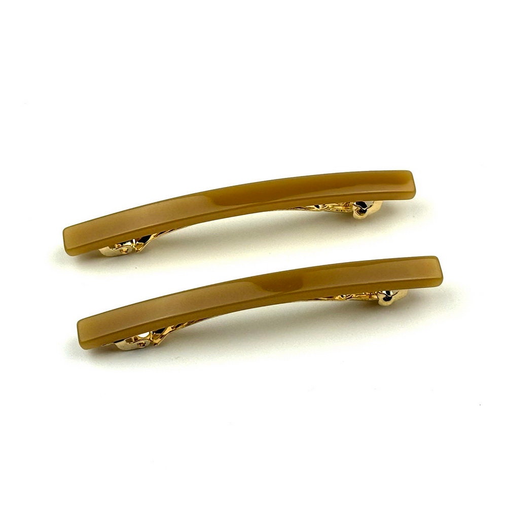 Barrettes cheveux fine 7cm beige - Lot de 2