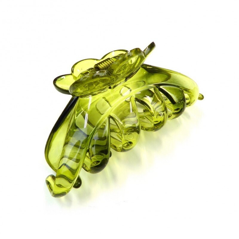 Pince crabe cheveux épais 9.5cm vert