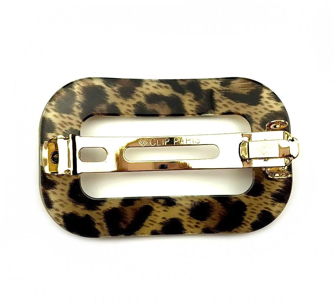 Barrette Cheveux Ajourée Léopard 7cm