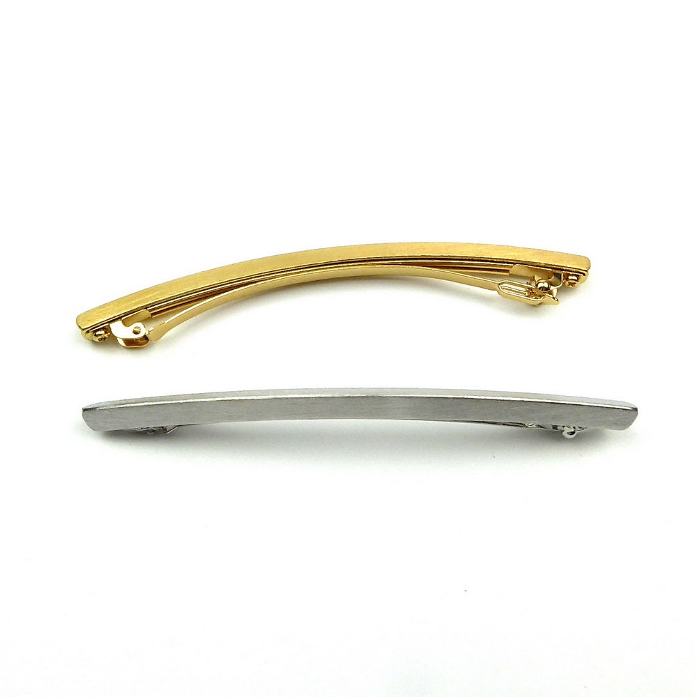 Barrette cheveux fine longue en métal brossé