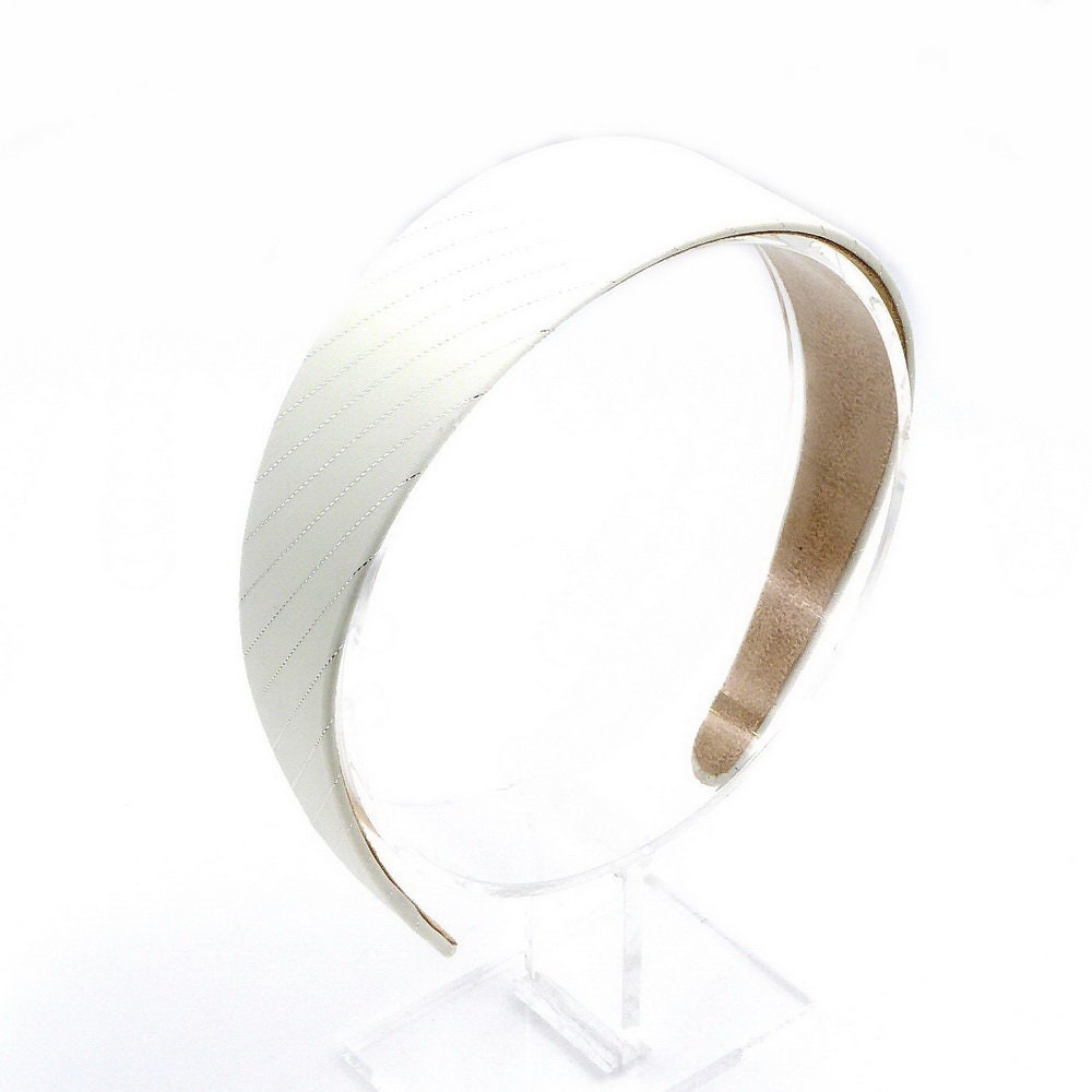 Serre tête large en satin rayures