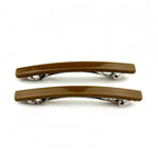 Barrettes cheveux fine 7cm marron - Lot de 2