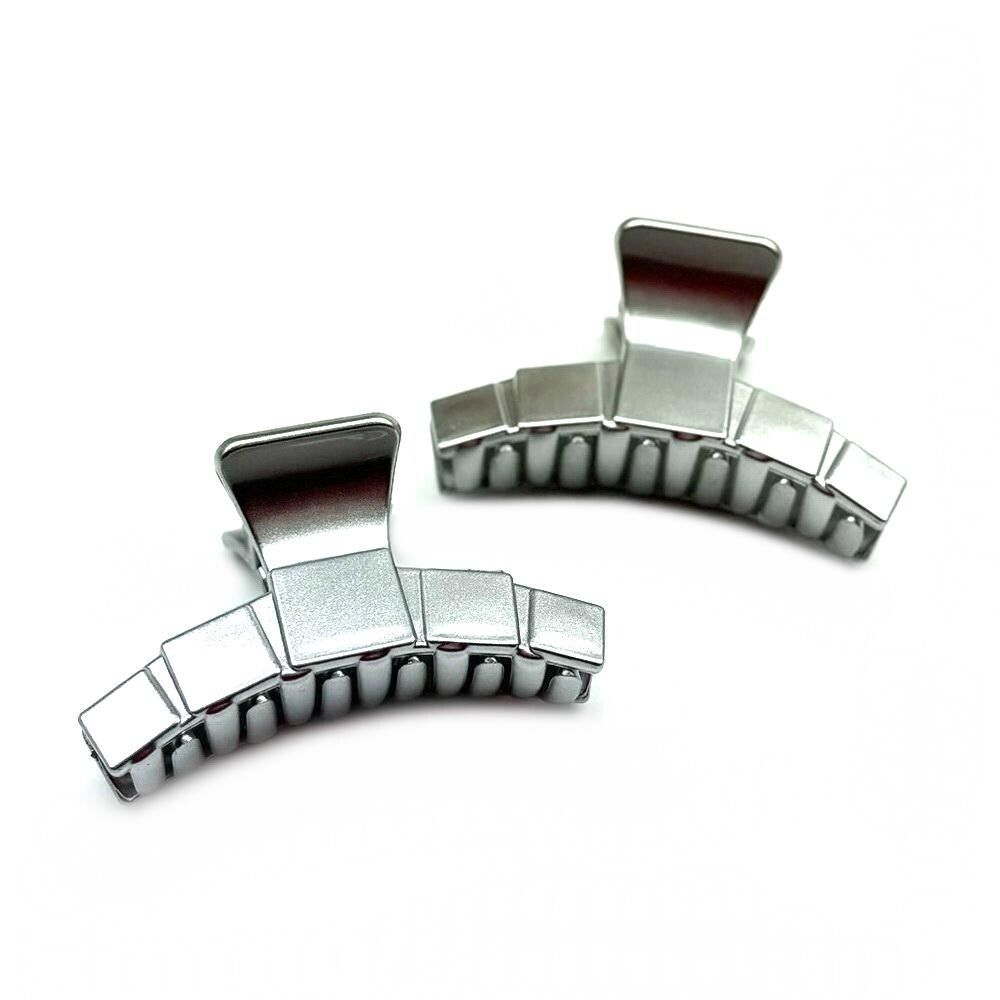 Lot de 2 pinces cheveux 7cm métallisées