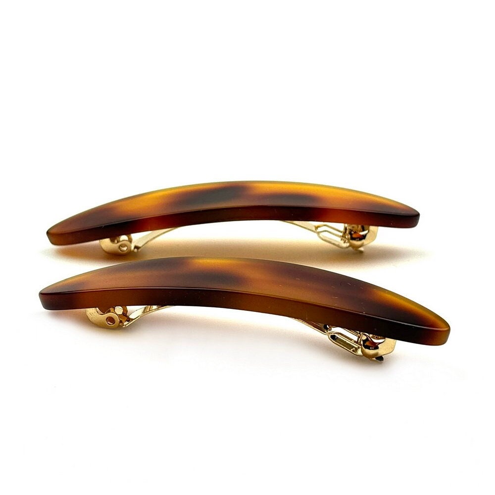 Barrettes cheveux ovale 7cm demi-blond - Lot de 2
