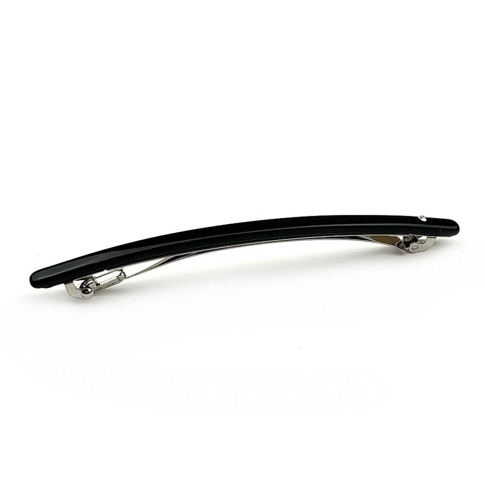 Barrette cheveux fine et longue noire avec strass , cheveux fin