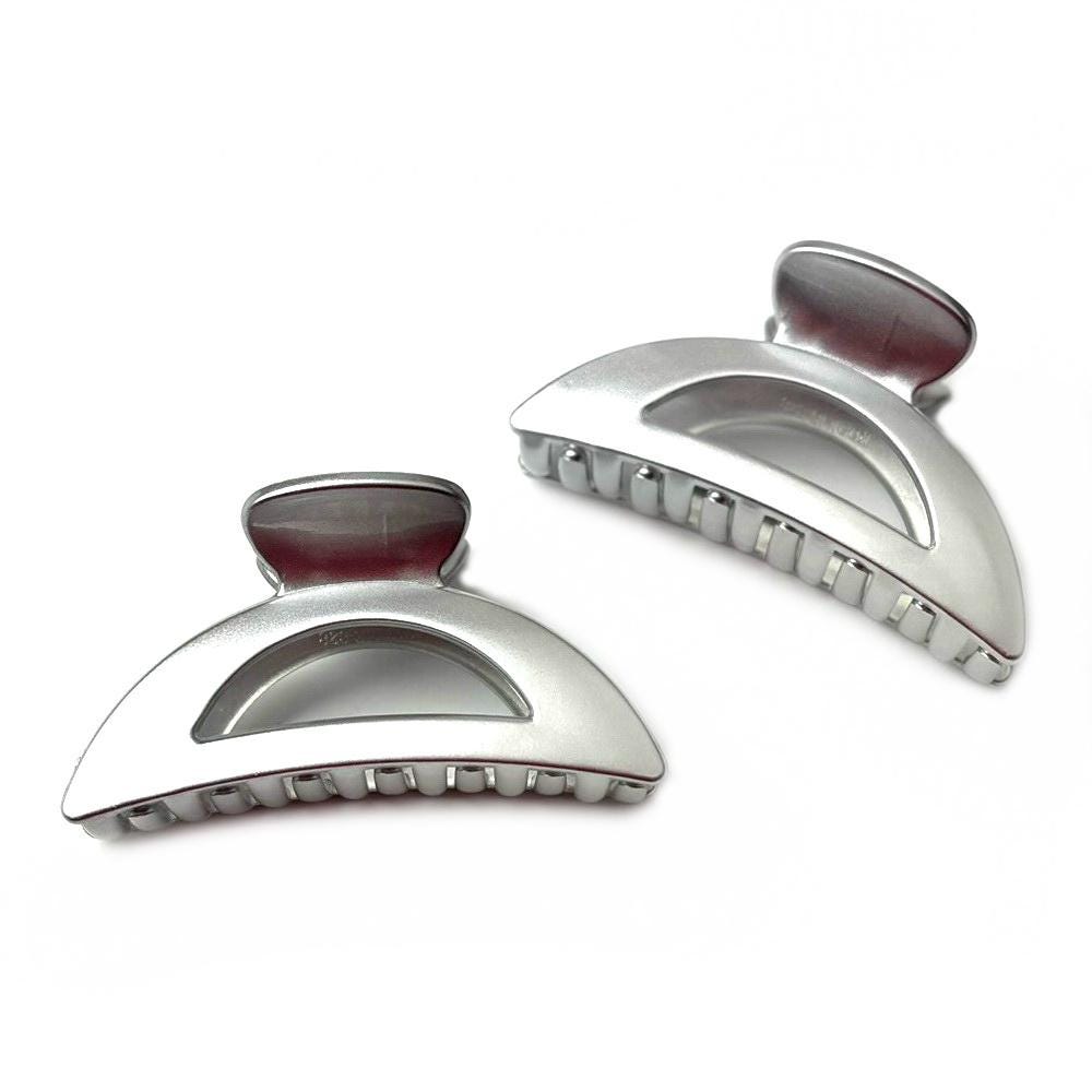 Lot de 2 grandes pinces cheveux crabe 8.5cm métallisées