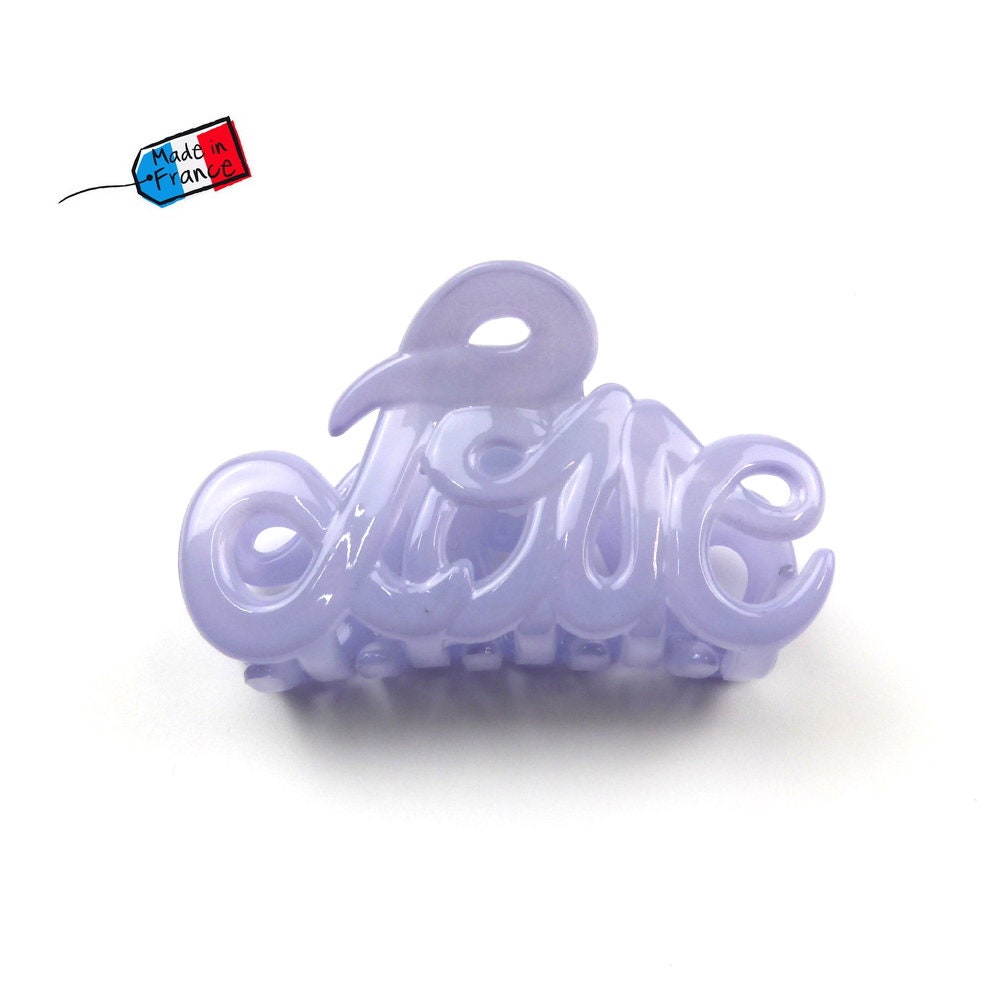 Pince à cheveux "Love" 5,5cm en acétate, belle qualité, Made in France