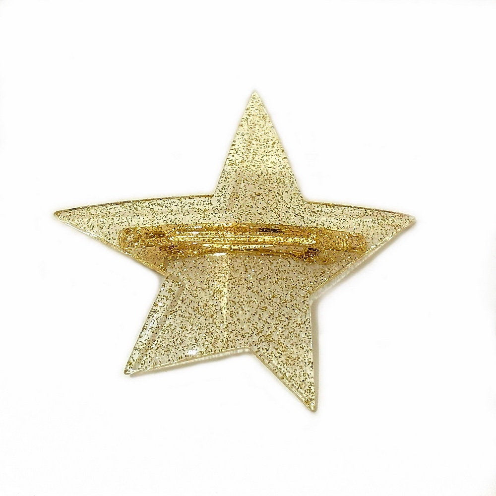Barrette cheveux étoile paillette doré