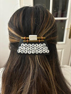 Barrette cheveux originale "dactylo-machine à écrire" en pâte polymère