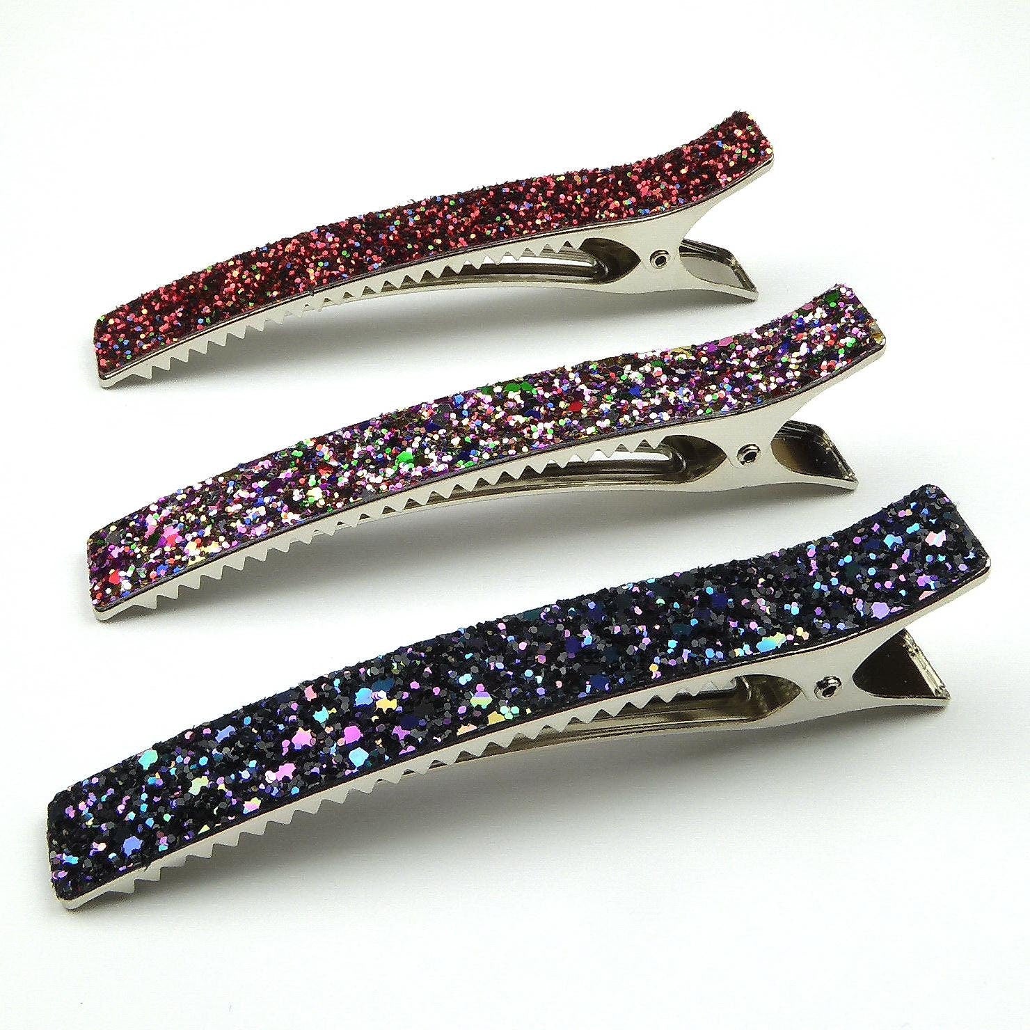 Grande pince cheveux paillettes 12.5cm