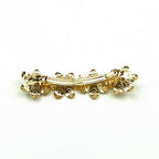 Barrette cheveux fleurs et strass en métal doré pour mariage, cheveux fins
