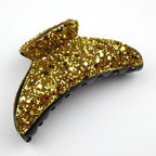 Pince à cheveux crabe paillette doré 9cm 