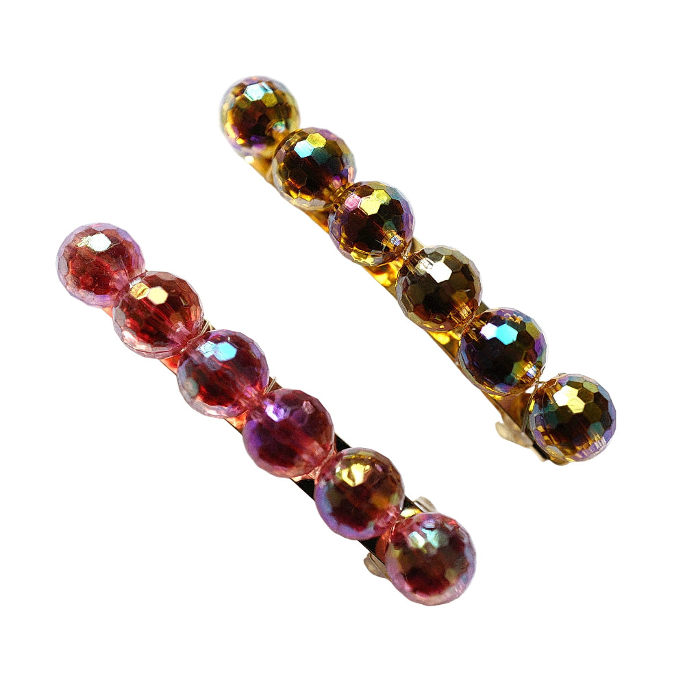 Barrette cheveux perles brillantes
