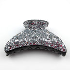 Pince à cheveux crabe 9cm recouverte de paillettes argentées