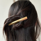 Grande barrette cheveux métal brossé - Design moderne et élégant