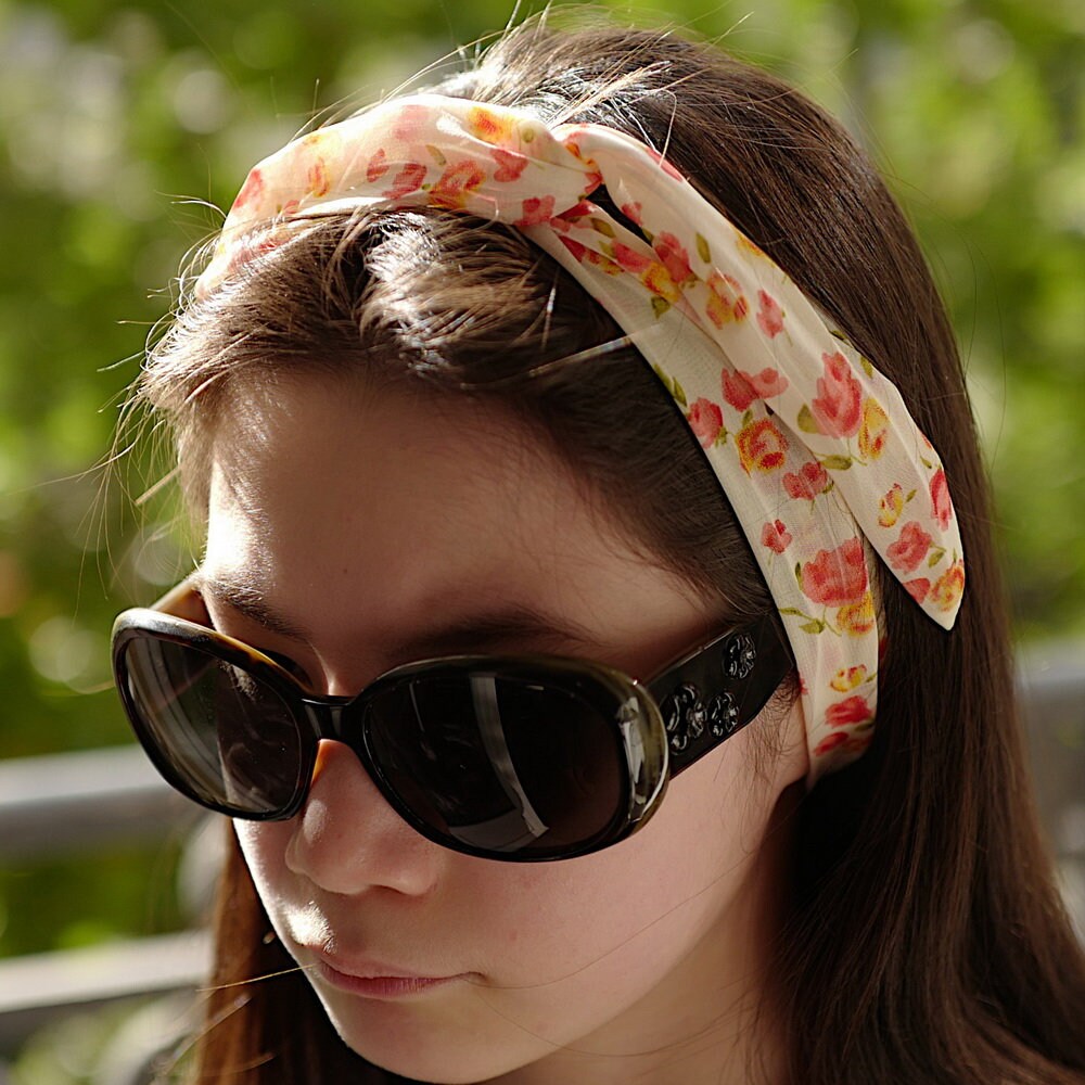 Bandeau headband cheveux imprimé fleuri