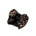 Pince à cheveux crabe forme noeud paillettes marron