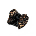 Pince à cheveux crabe forme noeud paillettes marron