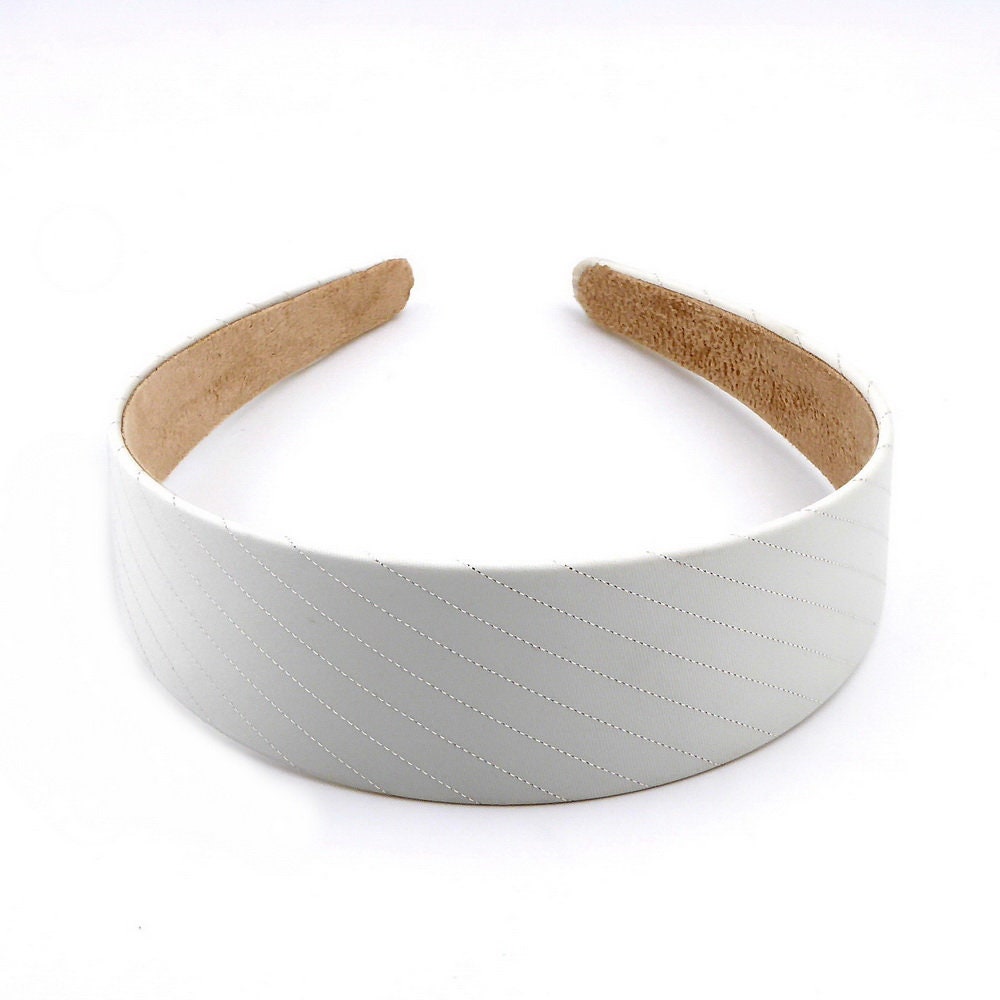 Serre tête large en satin rayures