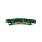 Barrette Cheveux Paillettes 8cm Acétate Fait Main vert